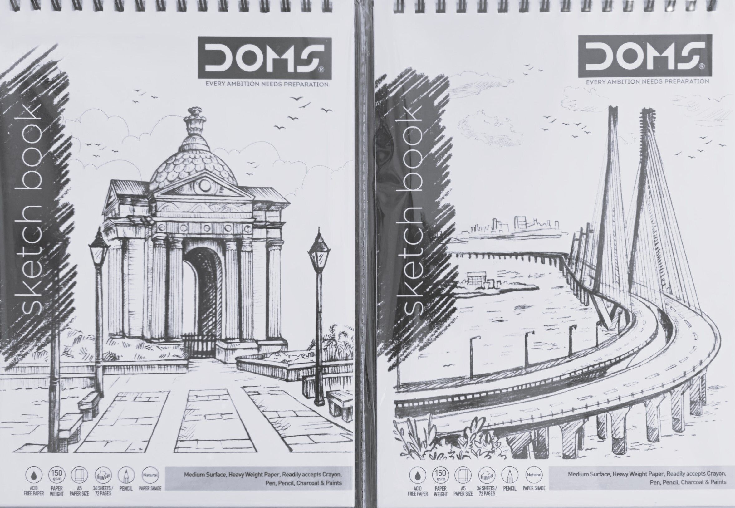 Wiro Sketch Pad | 21 x 14.8 cm | 150GSM | A5 Note Pad | PLAIN | 72 Pages