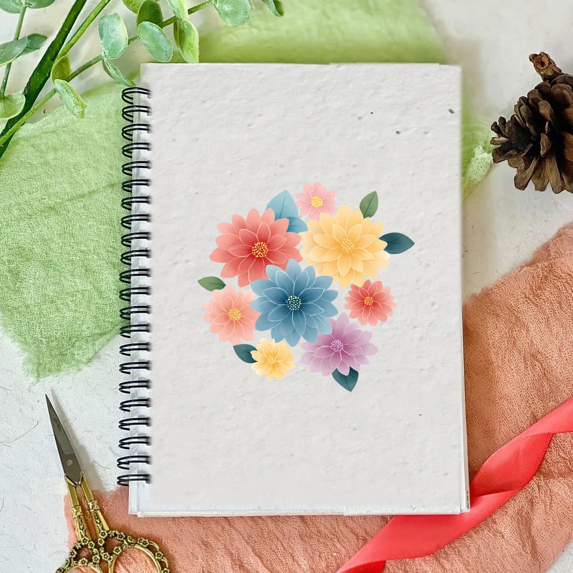 di-kraft SEED PAPER PLANTABLE PAPAPER WIRO BINDING DIARY A9 A5 Notebook UNRULED 96 Pages-picture-12