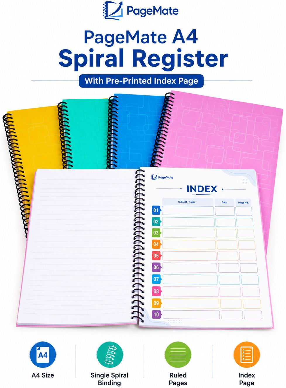 Spiral Register A4 Notebook Ruled 200 Pages-image-25