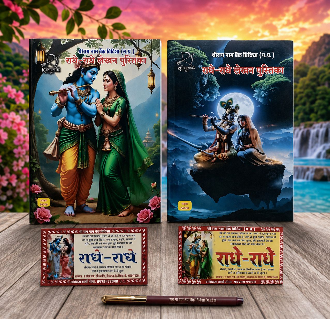 kaushlendra 56000 Radha Naam Lekhan Pustika- Pack of 2 Regular Notebook Ruled 100 Pages-picture-40