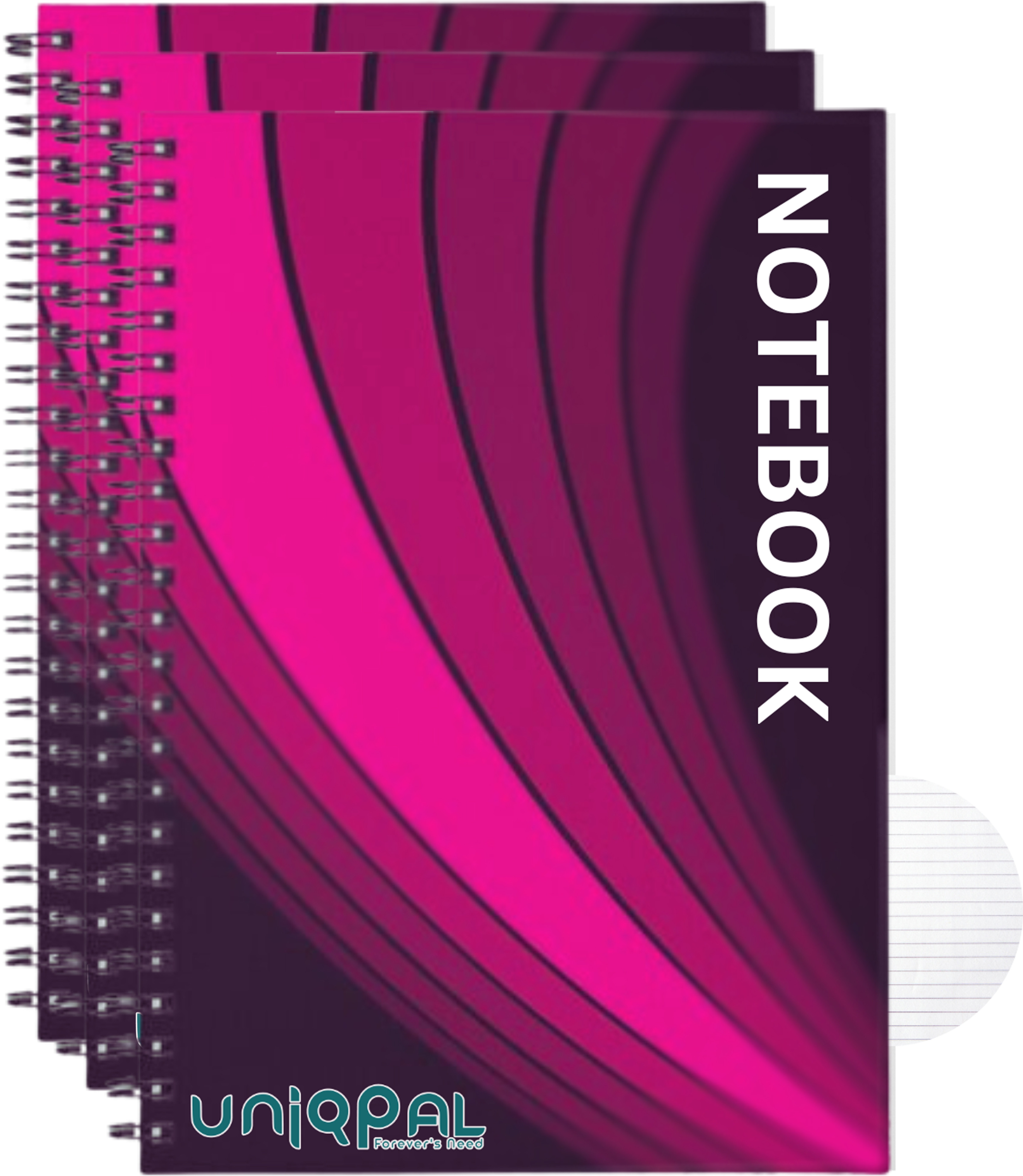 uniqpal Set of 3 A4 Notebook Ruled 200 Pages image 1