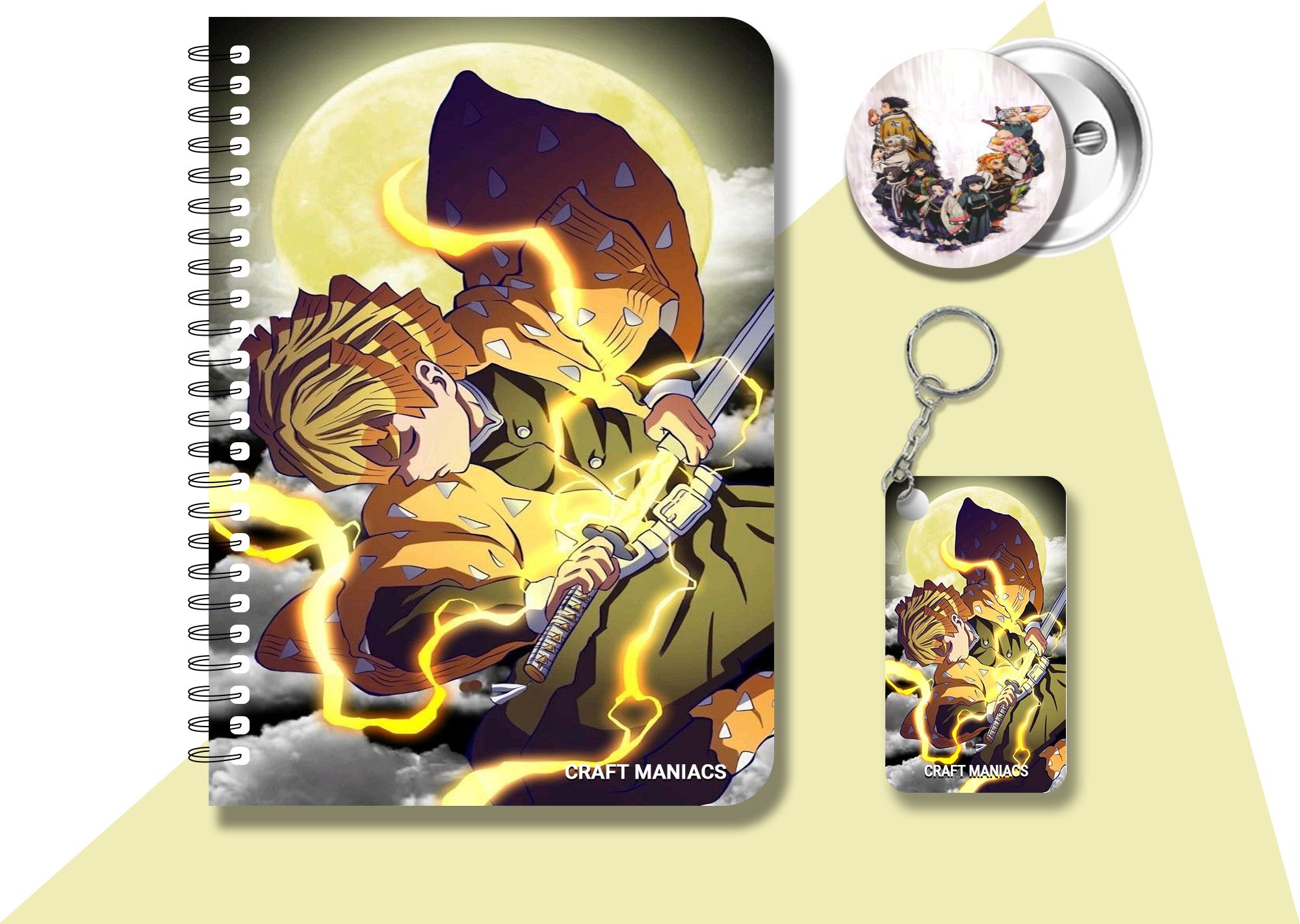 ZENITSU DIARY & KEYCHAIN & BADGE Pen Gift Set-image-49