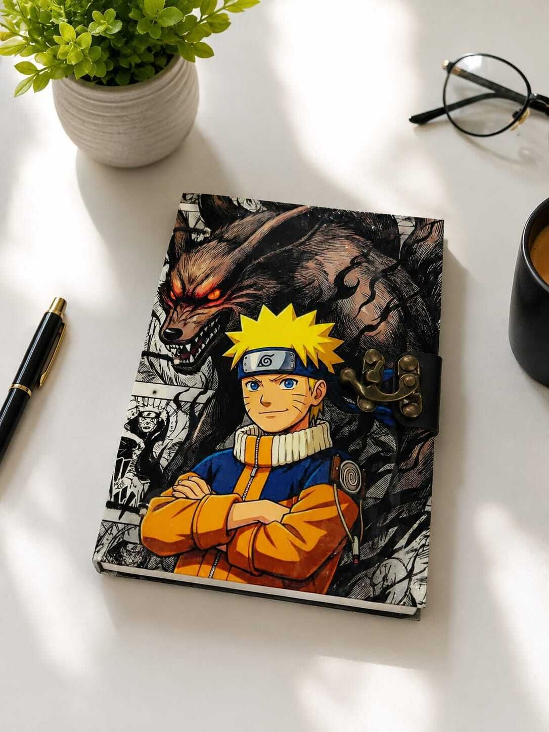 sithox villa Naruto Inspired Handmade Journal With Lock For Gift/Office Use (7*5 inch) A5 Journal Unruled 160 Pages-picture-43