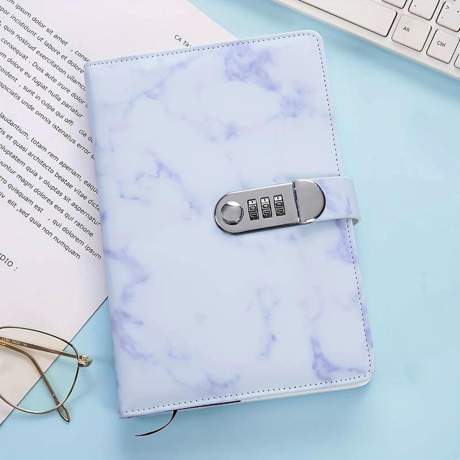 simhi Metal Lock Diary PU Leather | With Pen Holder | Digital Password Locking Diary A5 Diary Single Rule 200 Pages-picture-15