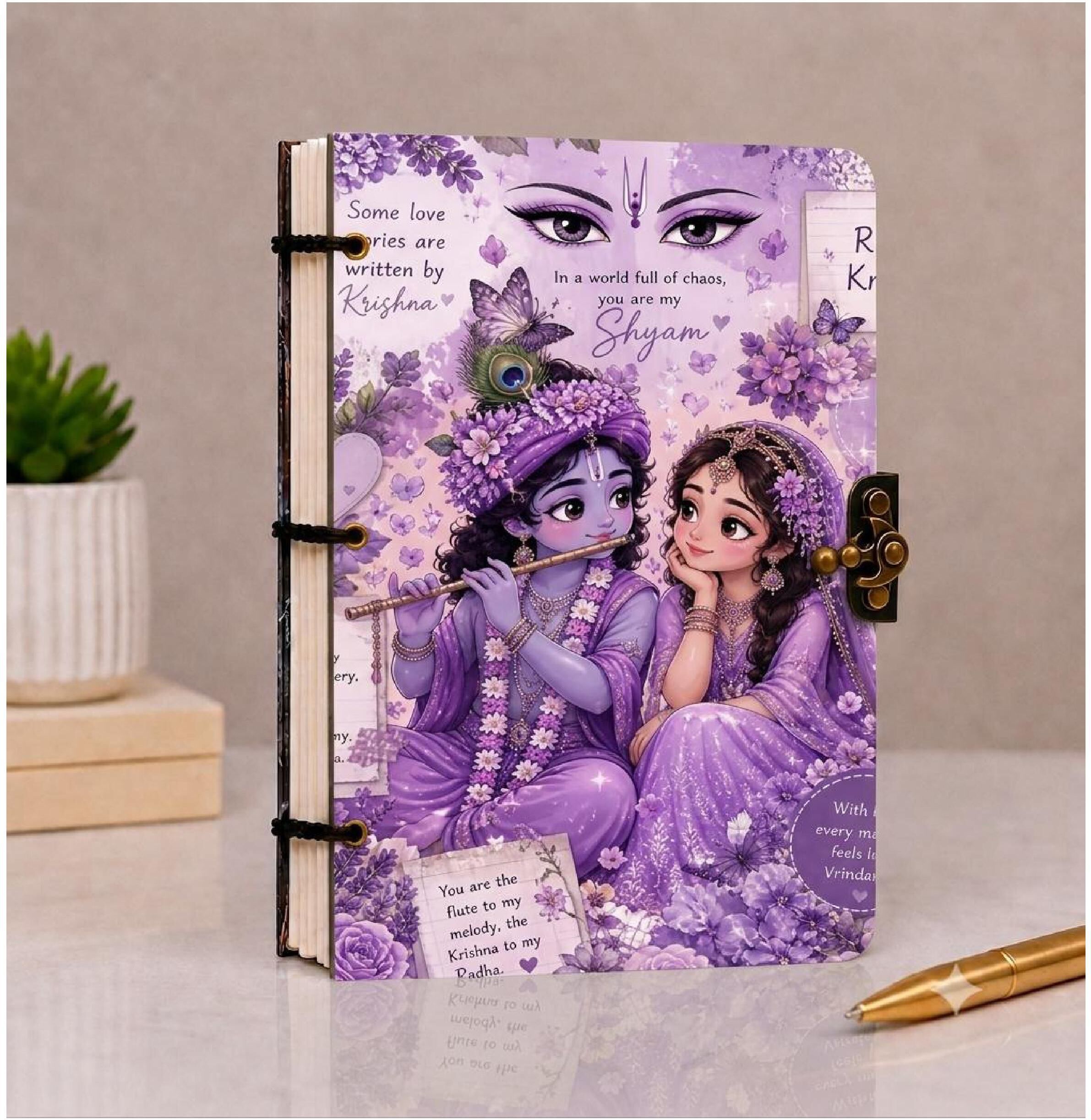 orhan CREATIVE DIGITAL PRINTED CARDBOARD HANDMADE DIARY WITH METAL LOCK AND SIZE(7*5). A5 Notebook UNRULED 200 Pages-picture-42
