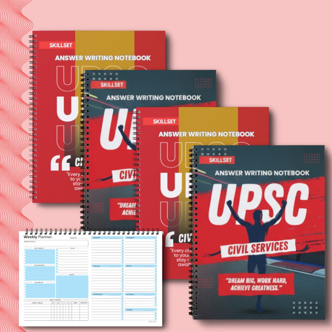 skillset UPSC Mains Answer Writing Sheet Pack | 4 Booklets for GS Papers (800 Pages) A4 Notebook Unruled 200 Pages-picture-26