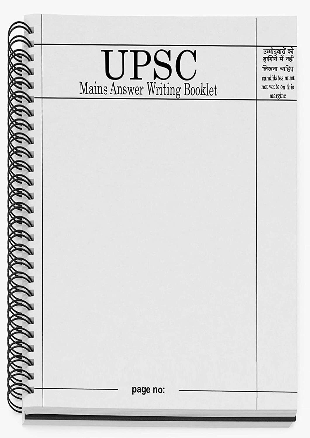 UPSC A4 Notebook SPIRAL Answer Writing Booklet 70gsm with Premium quality ( multicolor) 500 Pages