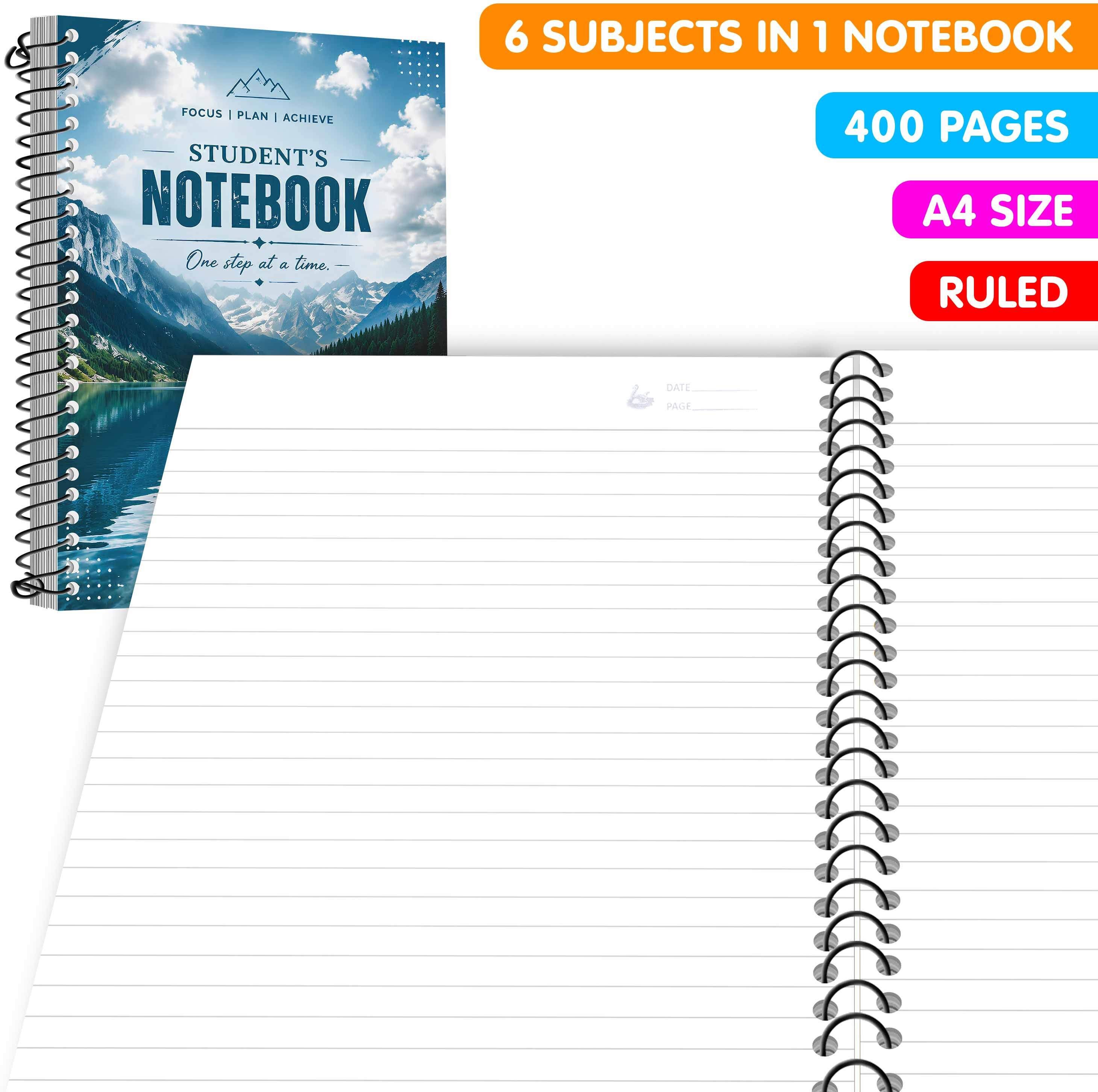 go woo A4 Size Peaceful Nature Spiral Notebook | Premium Writing Notebook A4 Notebook Ruled 400 Pages-picture-46