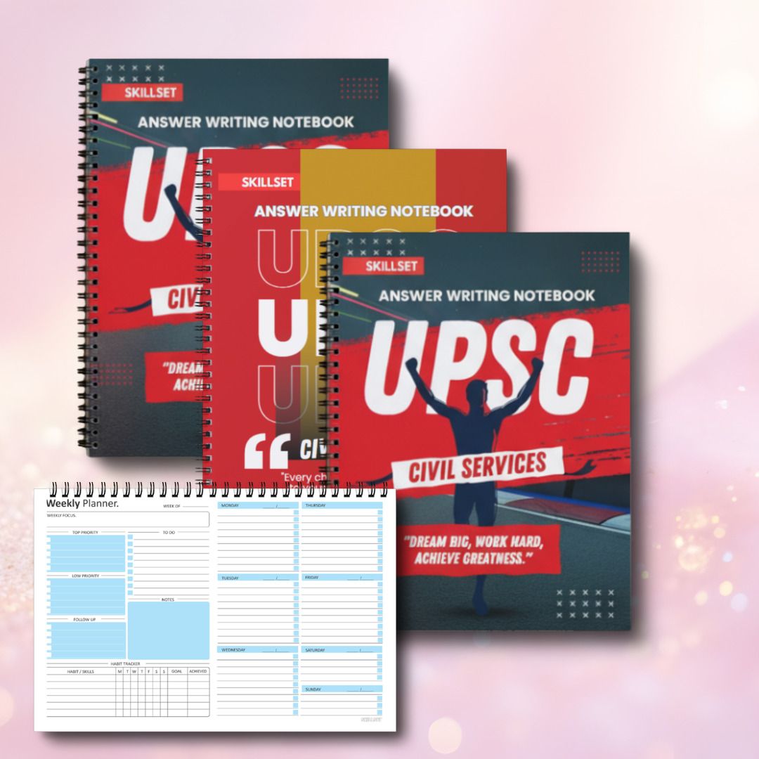 skillset UPSC Mains Writing Practice Register Pack of 3 | 600 Pages A4 Notebook Unruled 200 Pages-picture-15