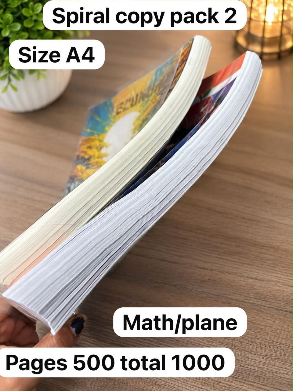 gdxfxh Spiral Copy pack 2 Math /plane pages 500 total 1000 A4 Notebook Unruled 500 Pages-picture-31