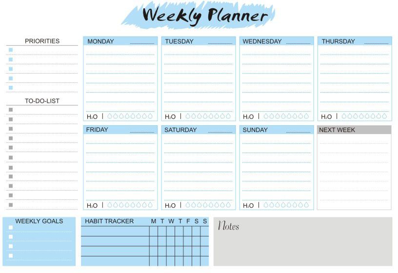 Weekly Planner with Habit Tracker Undated To Do List Notepad Writing Pad A4 Planner Ruled 50 Pages-image-33