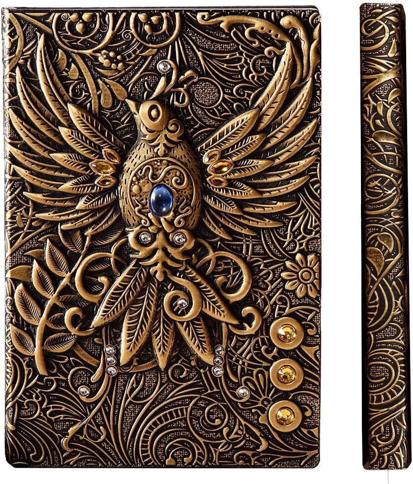 3D Phoenix DND Vintage Leather Antique Handmade Leather A5 Diary Ruled 200 Pages-image-43