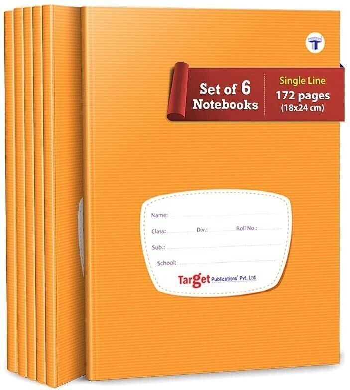 Single Line Notebooks | Long Single Line Copy | 176 Ruled Pages A5 Size | Soft Brown Cover | 18 cm x 24 cm Approx | Pack of 6 Books | GSM 60 Regular Notebook Single Line 1056 Pages-image-38