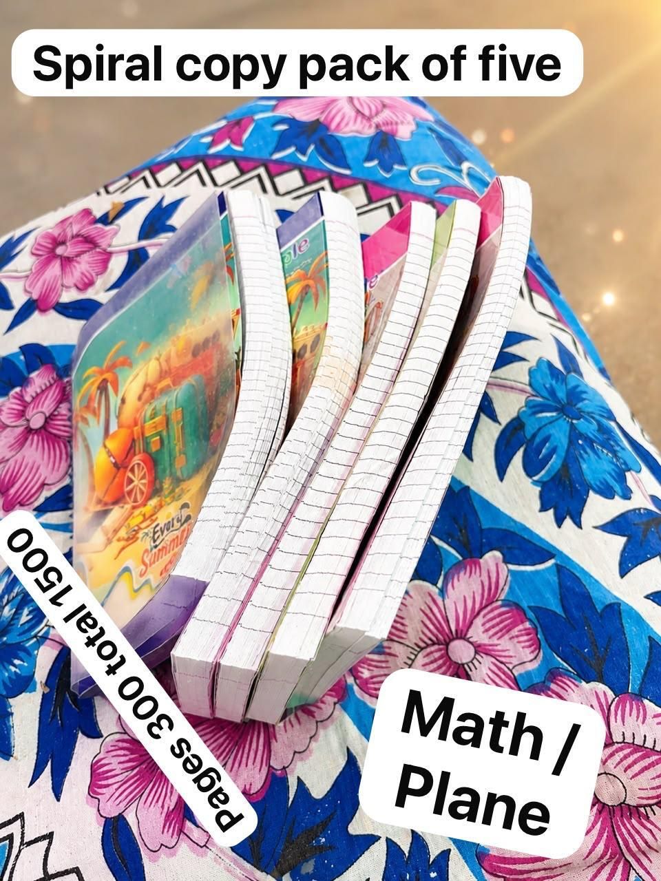 spiral copy pack 5 pages 300 total 1500 math/plane A4 Notebook Checks 300 Pages-image-18