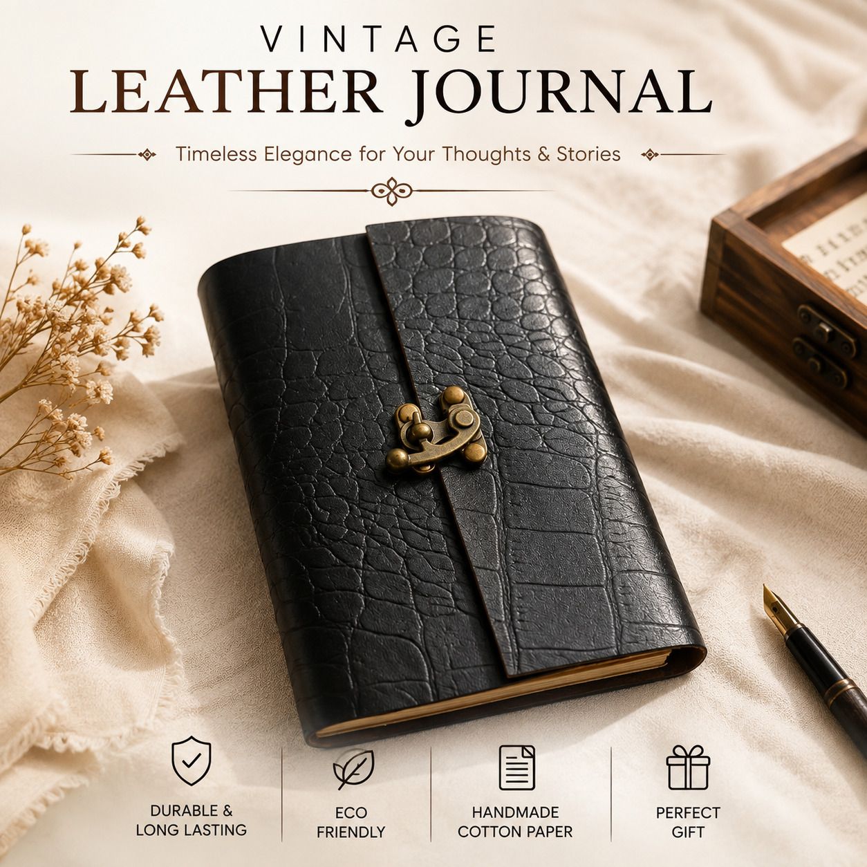 damnjournals Leather embossed A5 Diary Unruled 150 Pages-picture-10