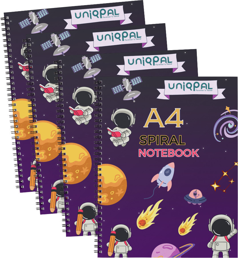 uniqpal SET OF 4 A4 Notebook RULED 200 Pages image 1