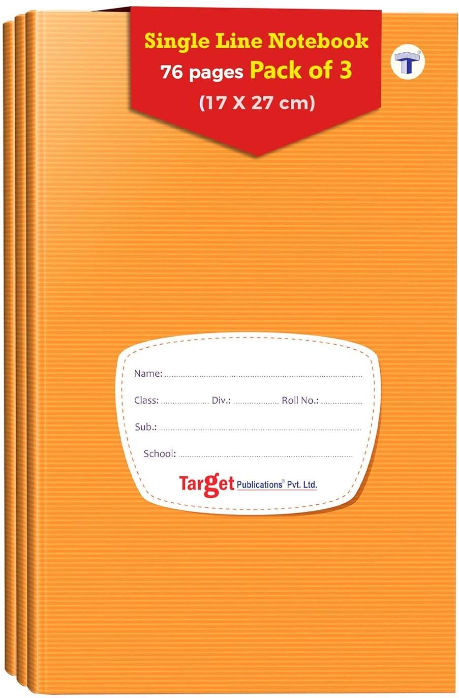 Single Line Small Notebooks for Students and Kids | 76 Pages | Pack of 3 Regular Notebook Ruled 76 Pages-image-41