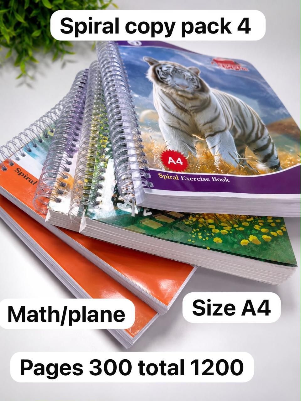 vyhgfvyhg Spiral Copy Pack 4 Math /Plane Pages 300 Total 1200 A4 Notebook Unruled 1200 Pages-picture-35