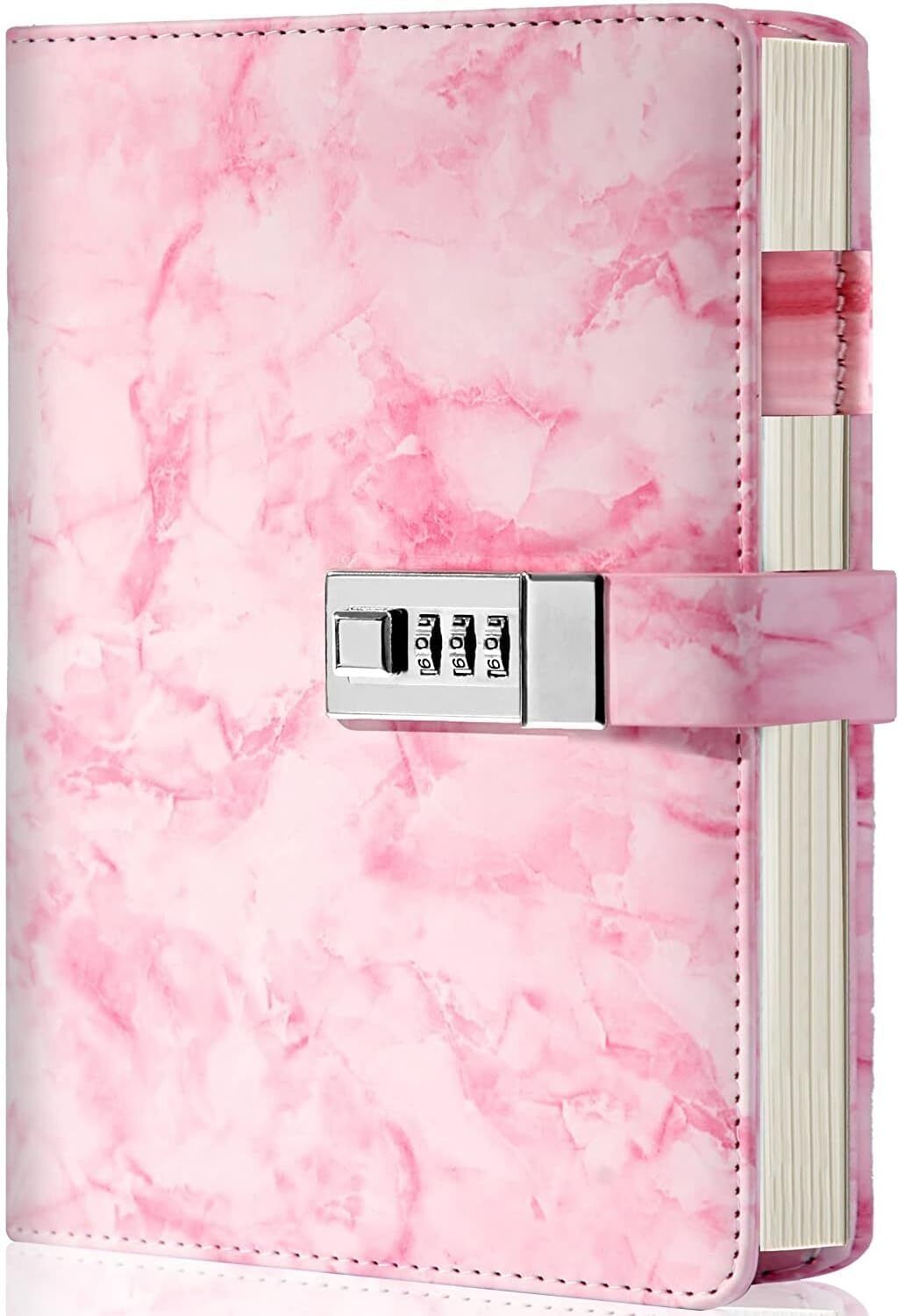 onishomes Pink Marble Design Password Lock Diary, Password Journal Notebook For Girls A5 Diary Ruled 200 Pages-picture-7