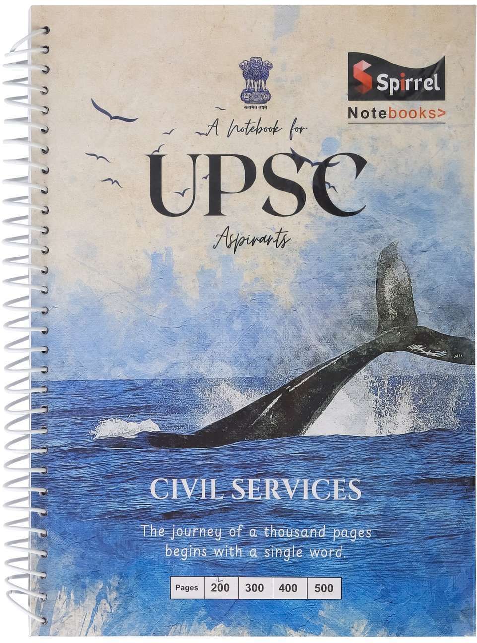 SPIRAL UPSC Mains Answer Sheet 200 pages, both side count, Durable Cover, A4 Notebook scratch proof protected ohp sheet 200 Pages-image-33