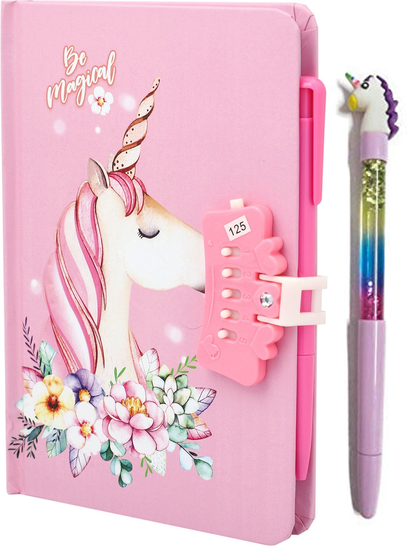 technochitra Unicorn Password Lock Diary for Girls A5 Notebook Single 80 Pages-picture-29