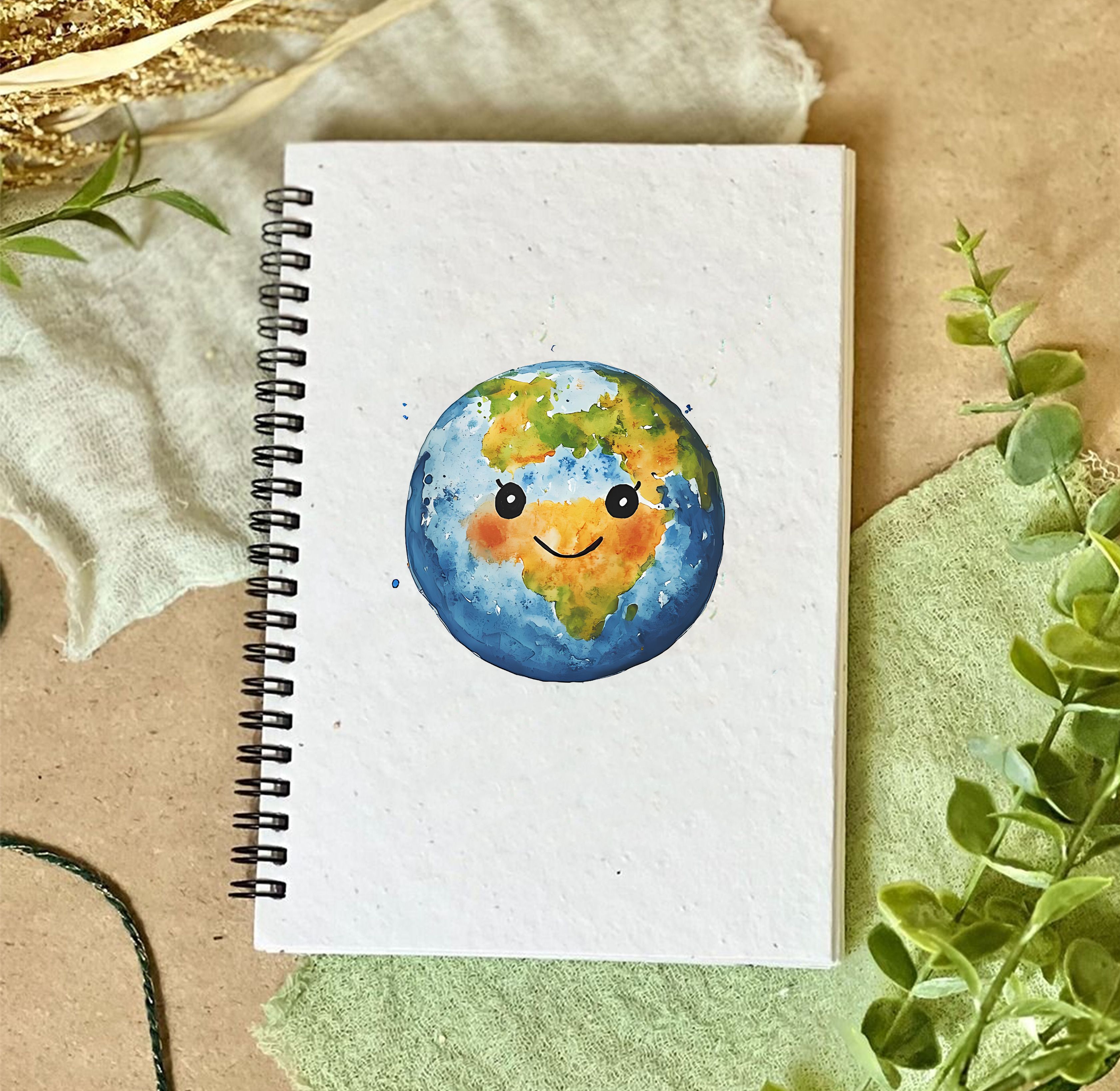 SEED PAPER PLANTABLE PAPAPER WIRO BINDING DIARY A15 A5 Notebook UNRULED 96 Pages-image-43