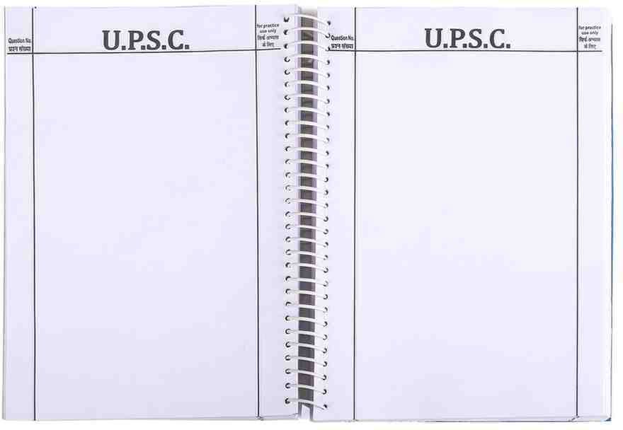 UPSC A4 Notebook SPIRAL Mains Answer Writing Booklet, 70 GSM (Multicolor with transprent cover) 500 Pages-image-21