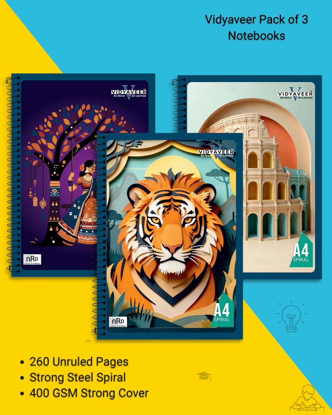 nrp Vidyaveer A4 Notebook Unruled 260 Pages-picture-20