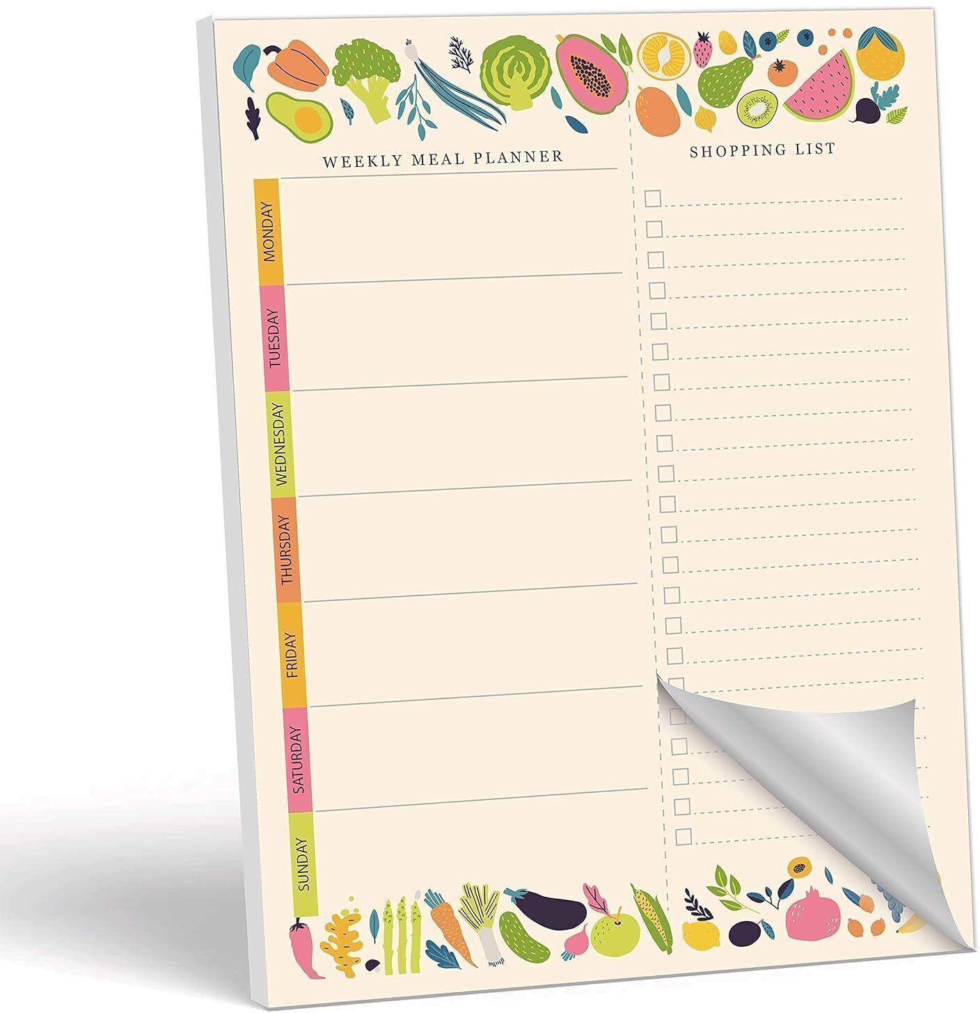 mudrit Magnetic Weekly Meal Planner Notepad Regular Note Pad Ruled 52 Pages-picture-1