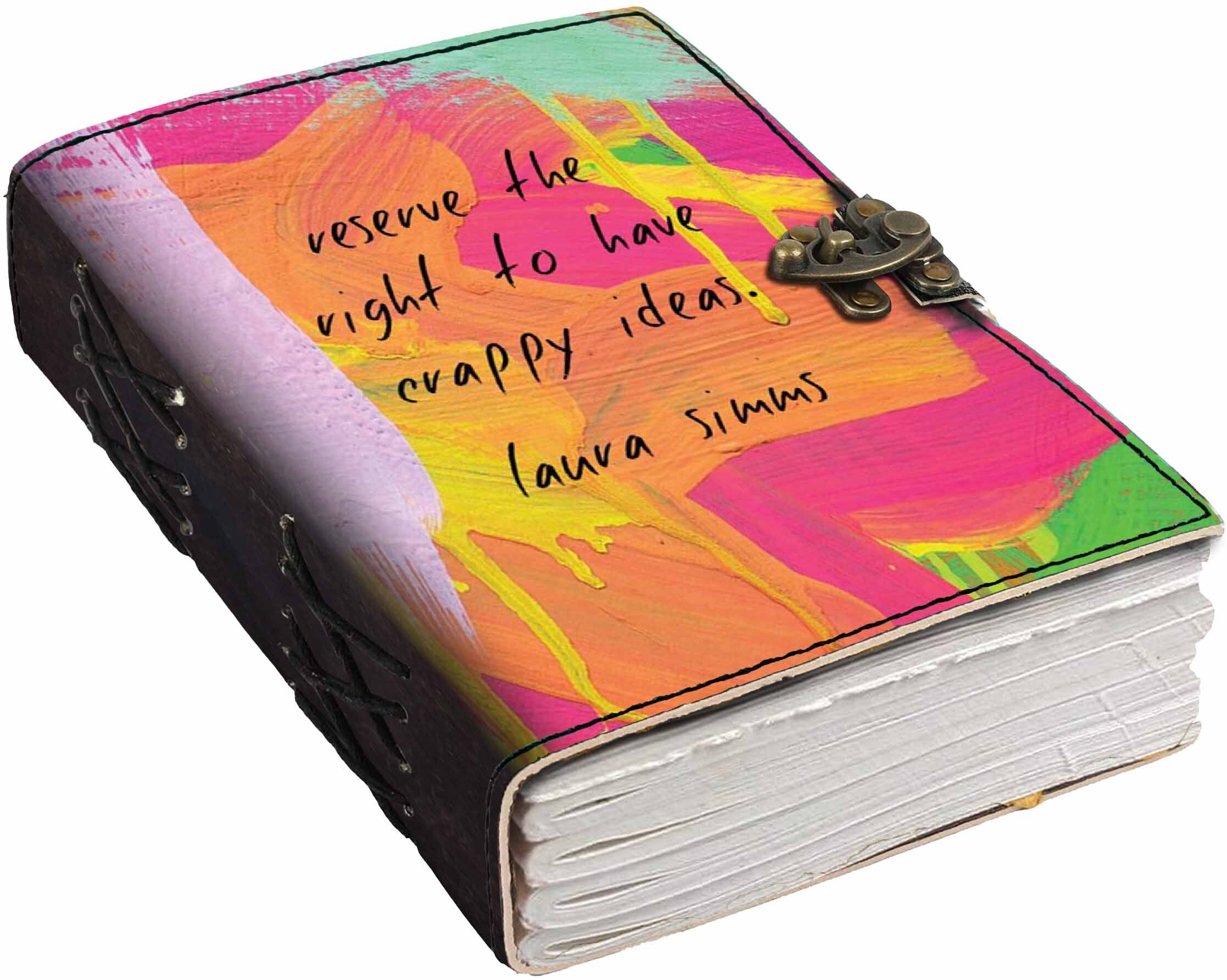 Printed Designer leather cover Diary with Lock For Office|Gift|SIZE 5*7 INCHES A5 Diary unruled 200 Pages-image-6