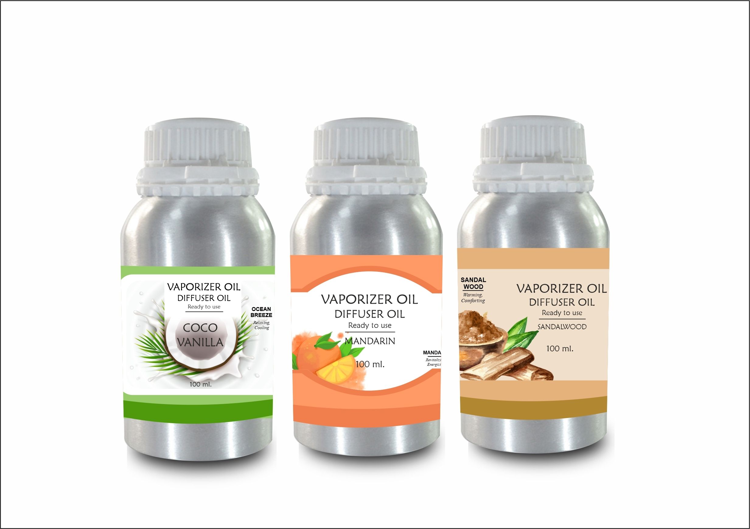 Veena Combo Extra Strong Coco Vanilla, Oudh, Mandarin Aroma Oil Diffuser 100 ml Room, Garden, Bedding Room, Office, Bar Fragrance Diffuser-picture-22
