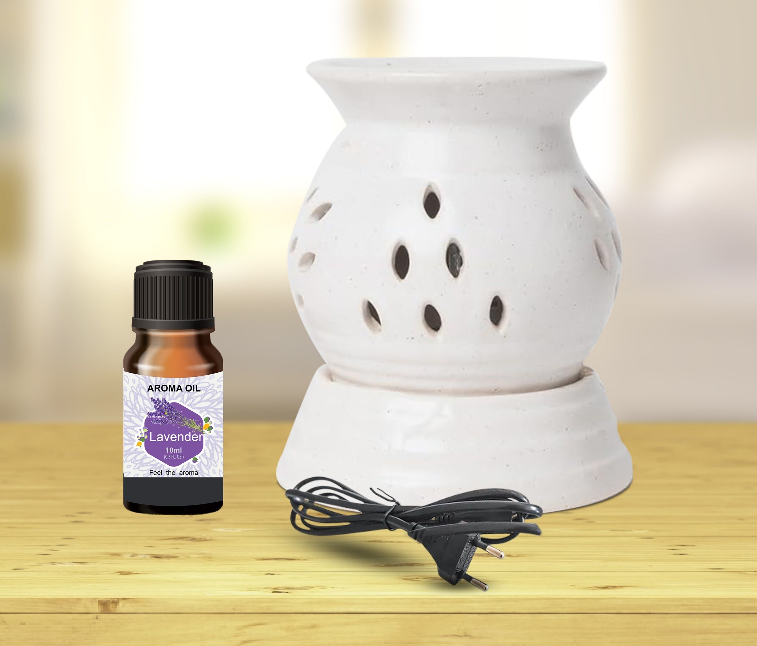 PEEPRESION Electric Round Oil Diffuser With 1 Levender Aroma Oil (10ml Each) Night Lamp | Home, Office, Spa, Bedroom, Club, Temple, Pub Bar, Gym Diffuser-image-5