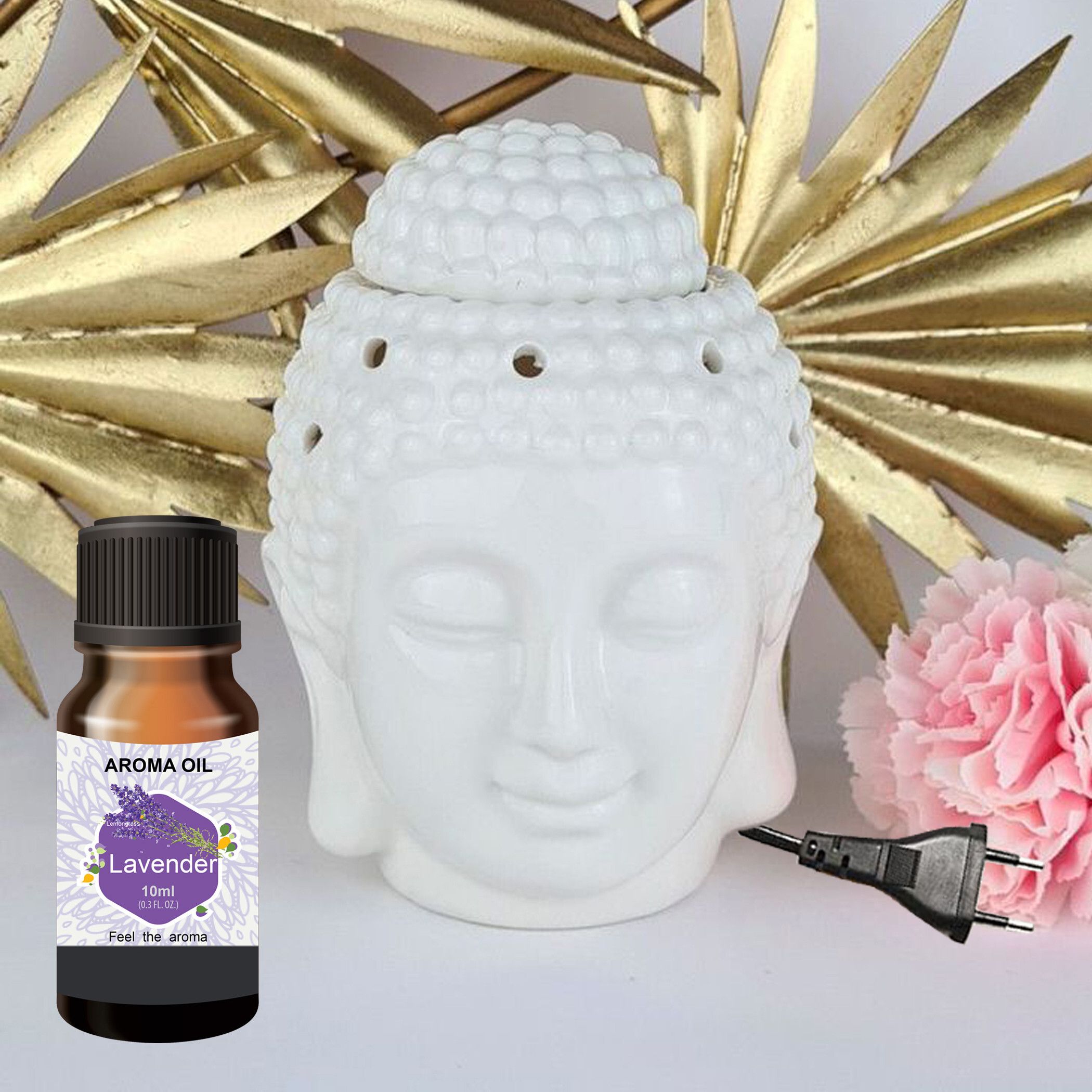 PEEPRESION Ceramic White Electric Buddha Diffuser & 1 Bottel Scented Lavender Aroma Oil (10ml Each), Fragrance Your Home, Hotel, Bedroom, Club, Office, Relaxation, Body, Mind,Stress. Diffuser-picture-35