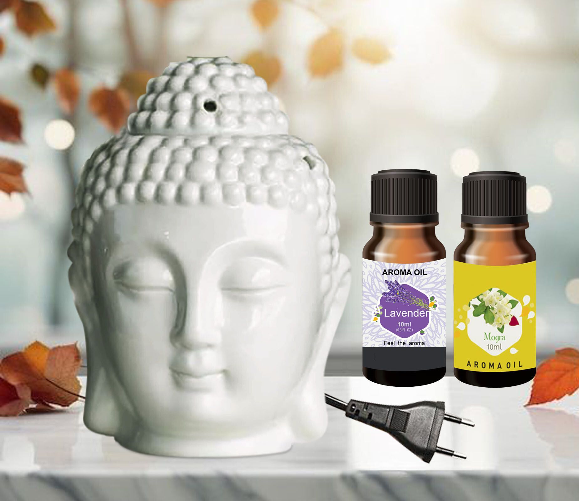 PEEPRESION Air Freshner Electric Buddha & 2 Bottel Scented Lavender, Mogra Aroma Oil (10ml Each), Fragrance Your Home, Hotel, Bedroom, Club, Office, Relaxation, Body, Mind,Stress. Diffuser-image-37