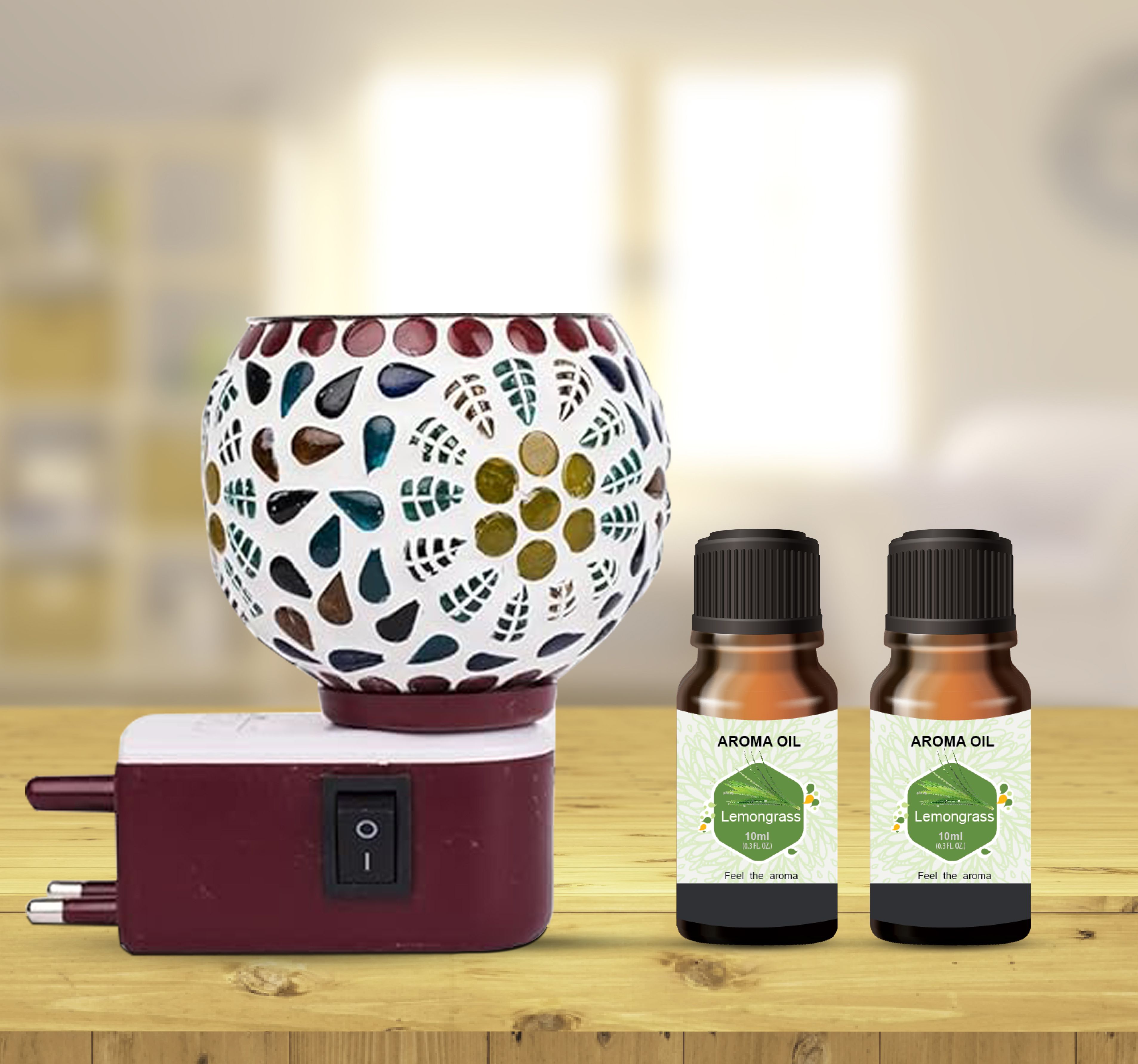 PEEPRESION Electric fragnance Diffuser Aroma Oil Burner With 2 Lemongrass Scented Oil (10ml)Each Home, office, Spa Diffuser-picture-24