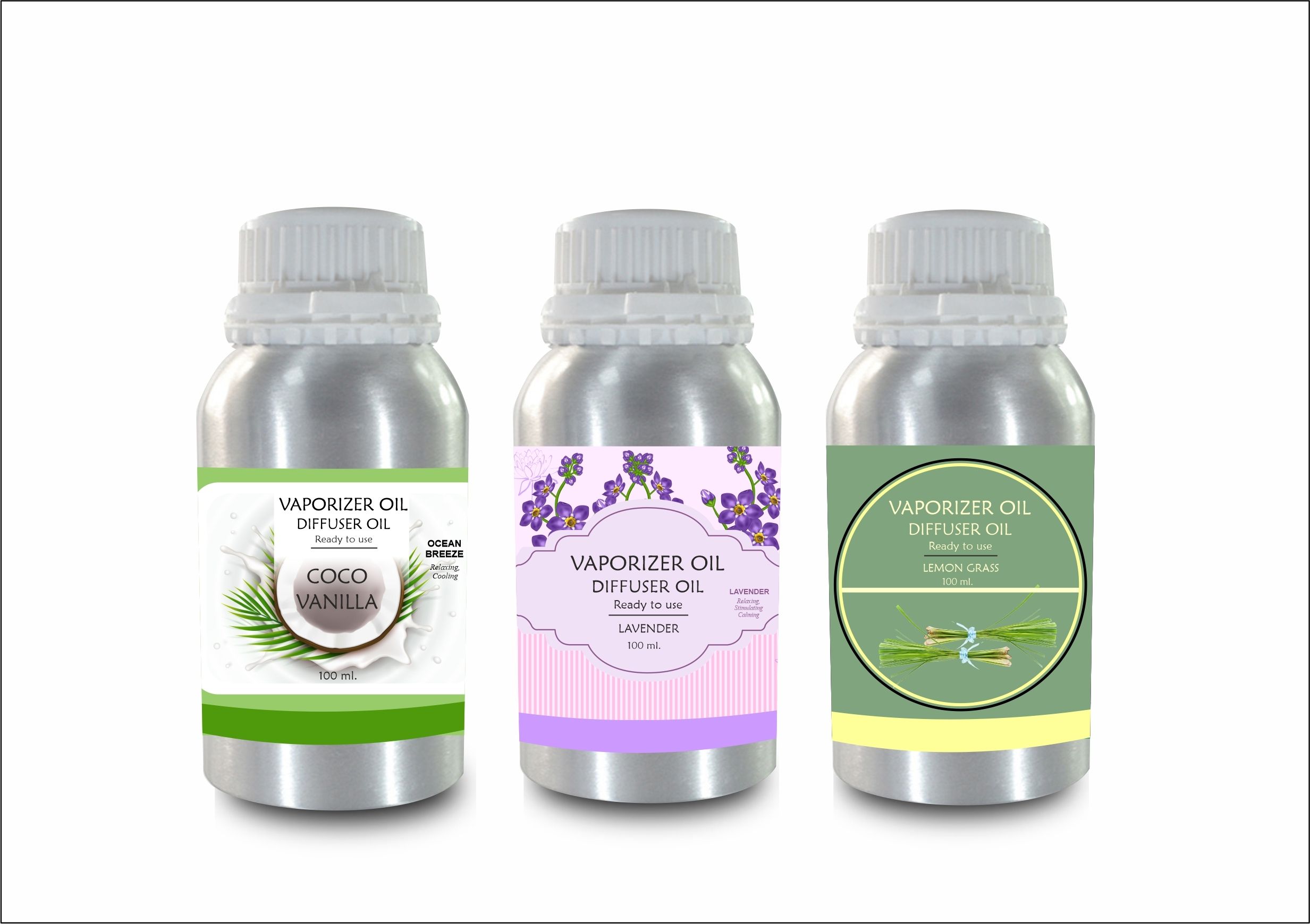 Veena Combo Extra Strong Lavender, Coco Vanilla, Lemongrass Aroma Oil Diffuser 100 ml Room, Garden, Bedding Room, Office, Bar Fragrance Diffuser-picture-12