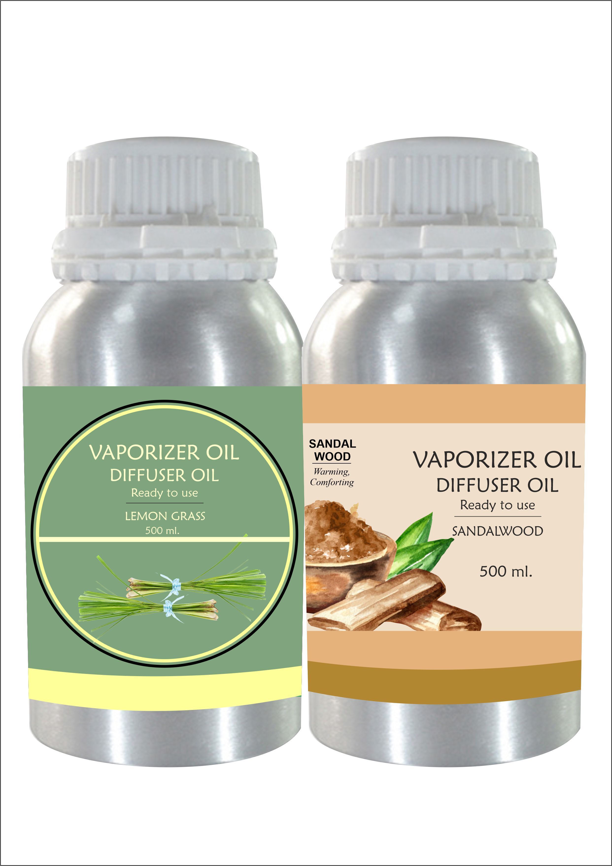 Veena Combo Aroma Oil Diffuser Lemongrass & Sandalwood Strong Fragrance 500 ml Room, Garden, Bedding Room, Office, Bar Fragrance Diffuser-picture-32