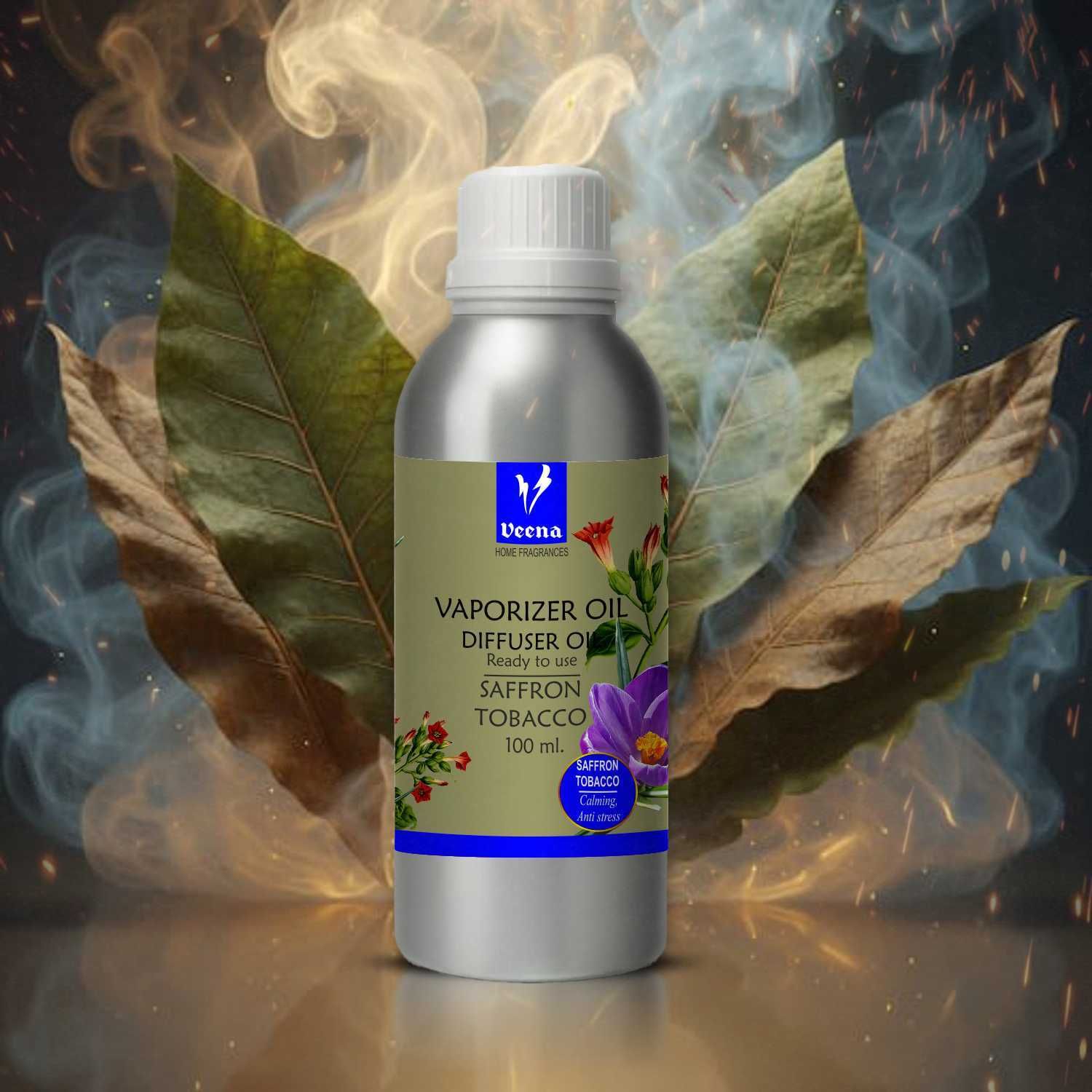 Veena Aroma Oil Diffuser, Candle Perfume Home Fragrance (Saffron Tobacco 100 ml) Room, Garden, Bedding Room, Office, Bar Fragrance Diffuser-image-32