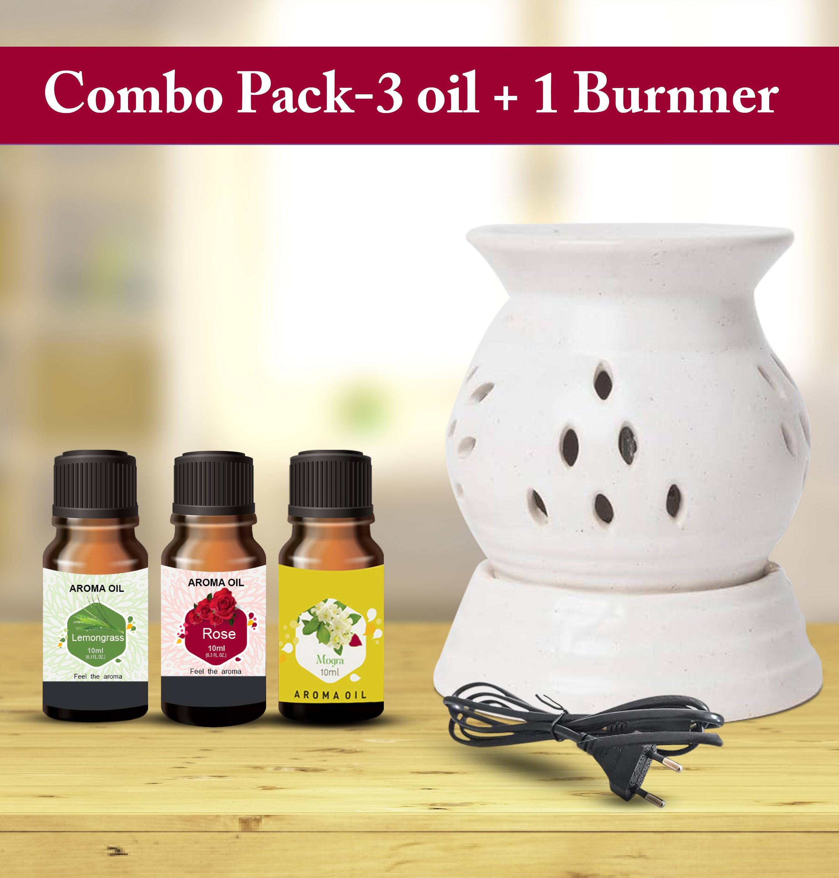 PEEPRESION S9 Premium Round Electric Oil Diffuser With 3-Fragrance Aroma Oil (10ml Each) Lemongrass Rose Mogra Scented Aroma Oil For Home, Office, Spa, Bedroom, hotel Diffuser-picture-34