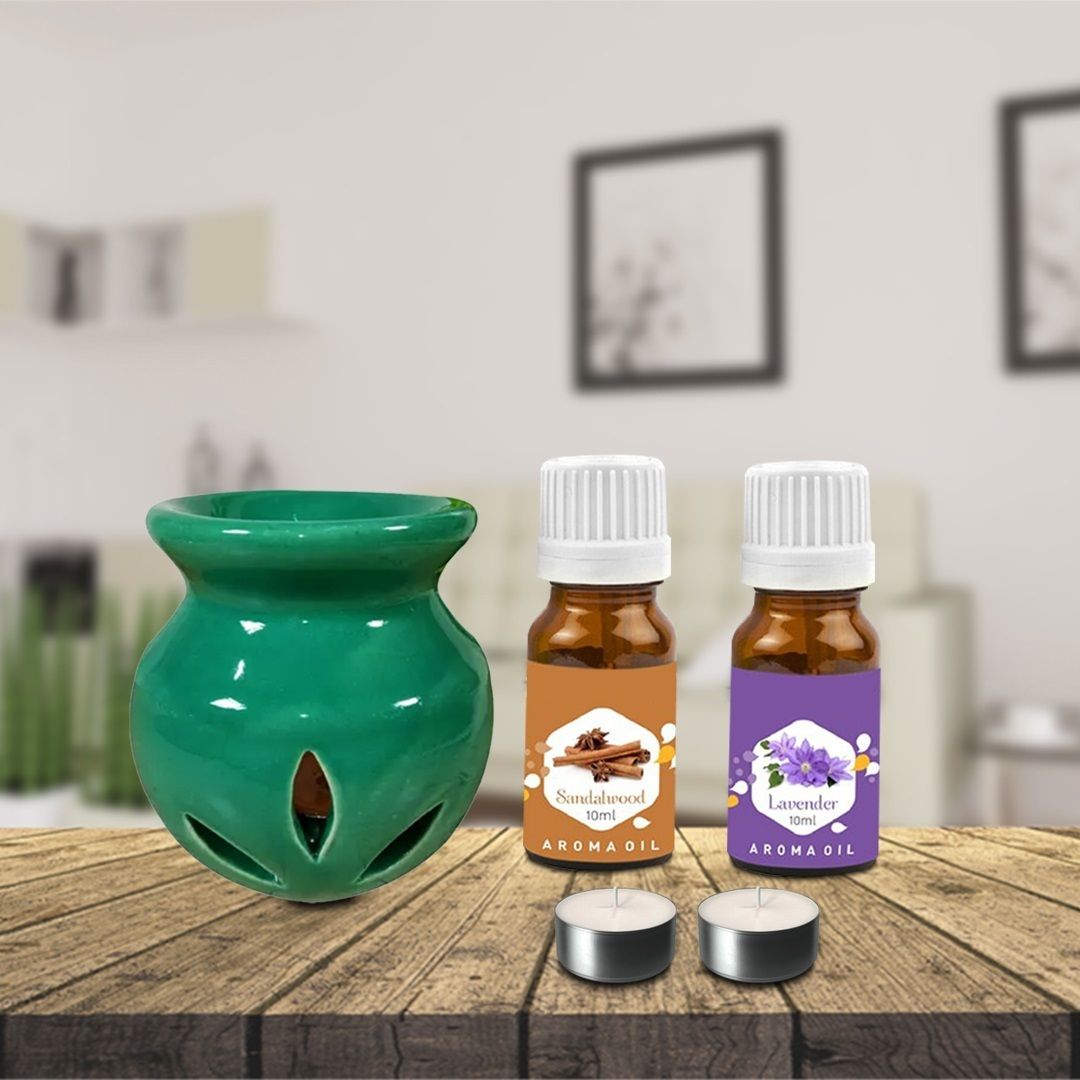 PEEPRESION Air Diffuser With T-Light & Lavender Sandalwood Aroma Oil (10ml Each) Scented Air Diffuser For Home, Office, Temple, Bedroom, Club, Studio, Parlour Diffuser-image-4