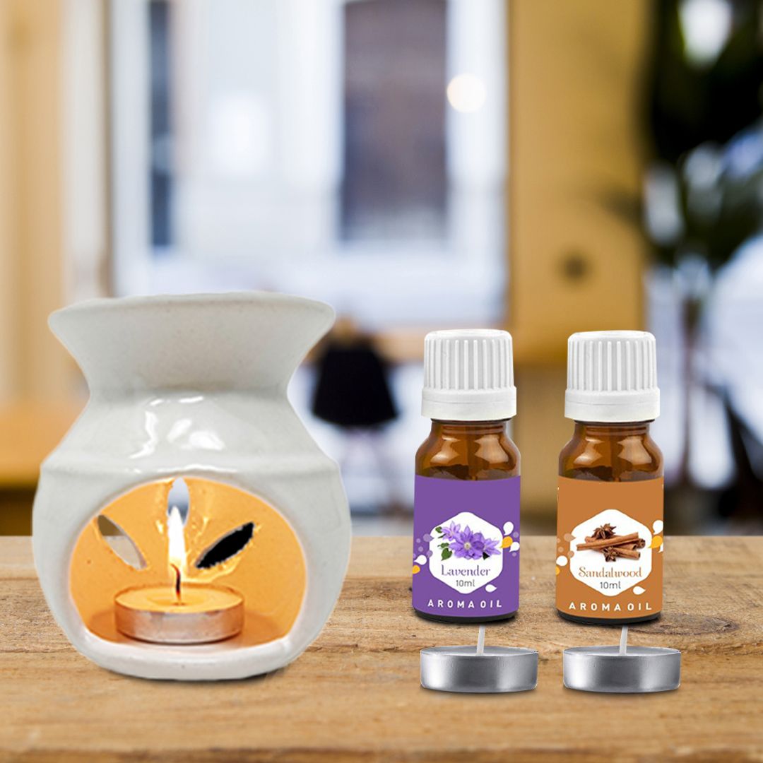 PEEPRESION White Home décor Diffuser With Lavender & Sandalwood Aroma Oil(10ml Each) Uses for Home, Office, Spa, Hotel, Club, Gym, Conference Hall, Meeting Room Diffuser-picture-39