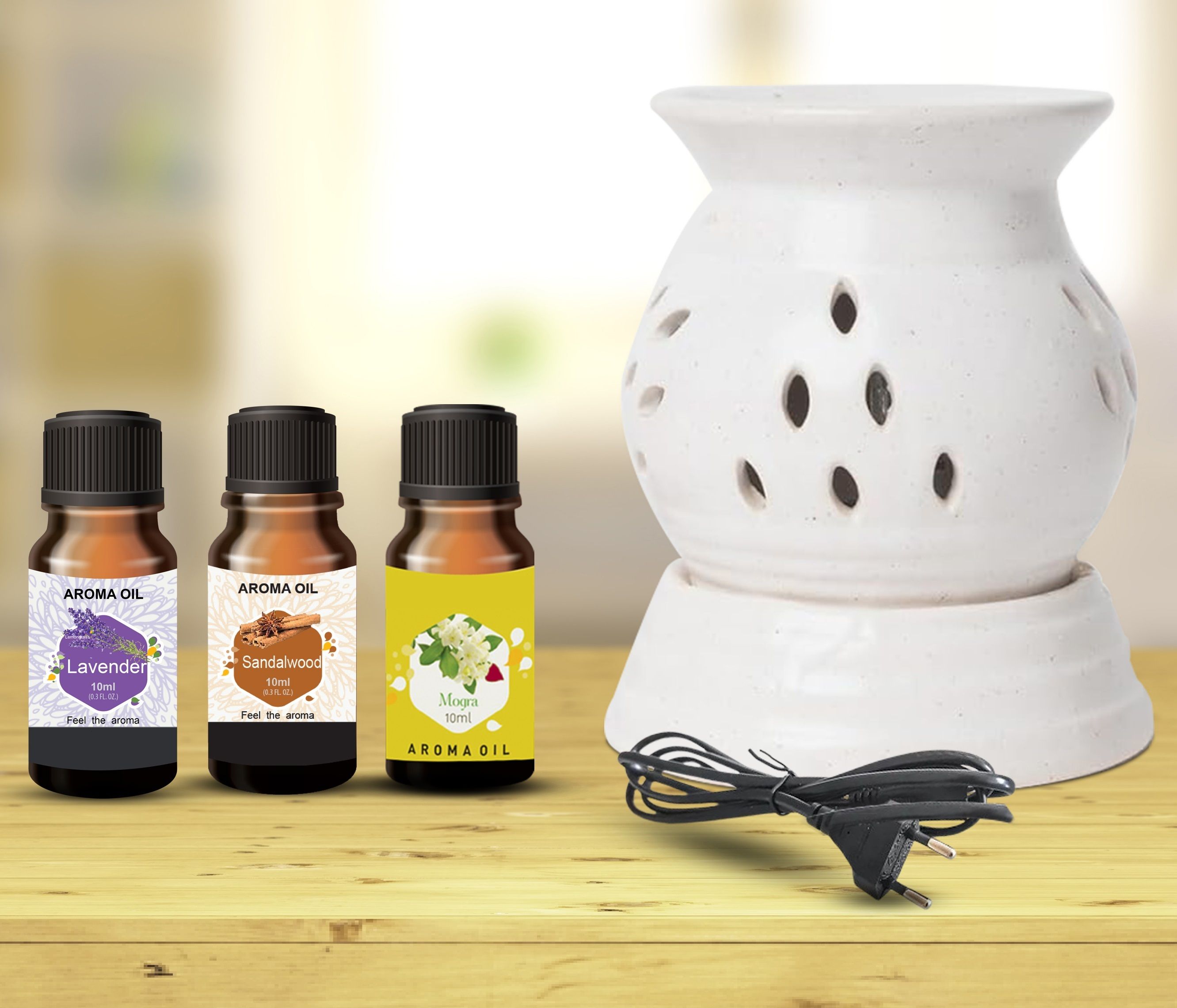 PEEPRESION A2-Round Electric Oil Diffuser With 3-Fragrance Aroma Oil (10ml Each) Scented Aroma Oil Diffuser | Night Lamp For Home, Spa, Bedroom, Temple Diffuser-picture-39