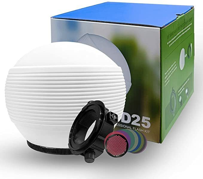 Hiffin D25 Professional Flash Accessories Kit Universally Compatible | Flash Diffuser | Bounce| Grid| Gel | Grip & Sphere (3 in 1 Mount Adapter) Diffuser-picture-32