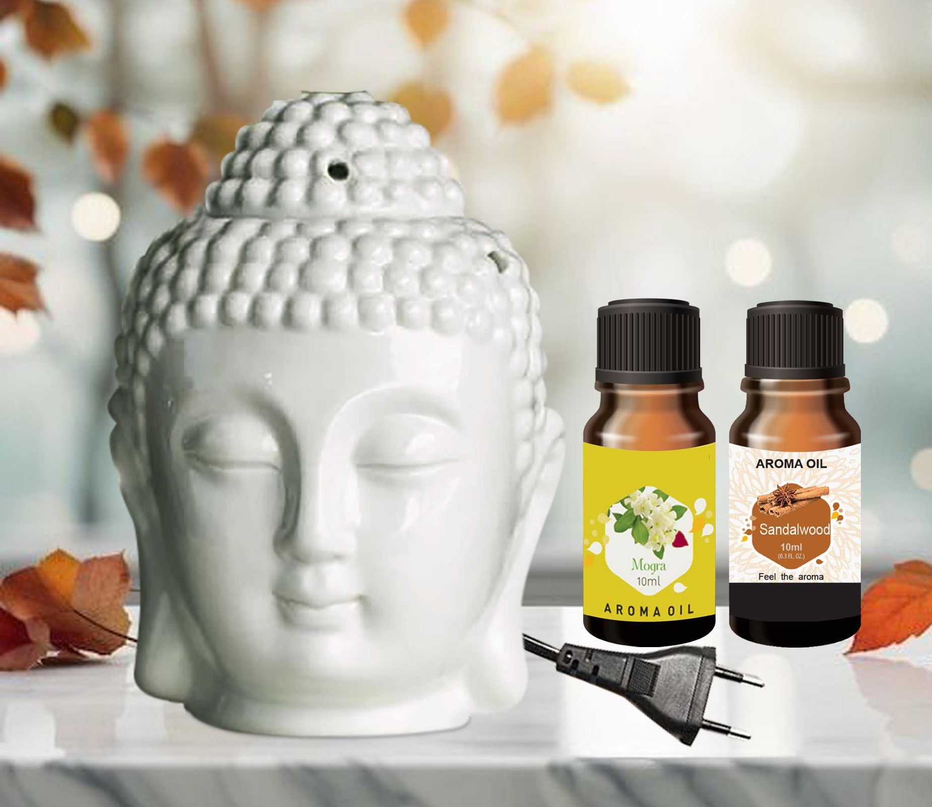 PEEPRESION Air Freshner Electric Buddha & 2 Bottel Scented Mogra,Sandalwood Aroma Oil (10ml Each), Fragrance Your Home, Hotel, Bedroom, Club, Office, Relaxation, Body, Mind,Stress. Diffuser-picture-44