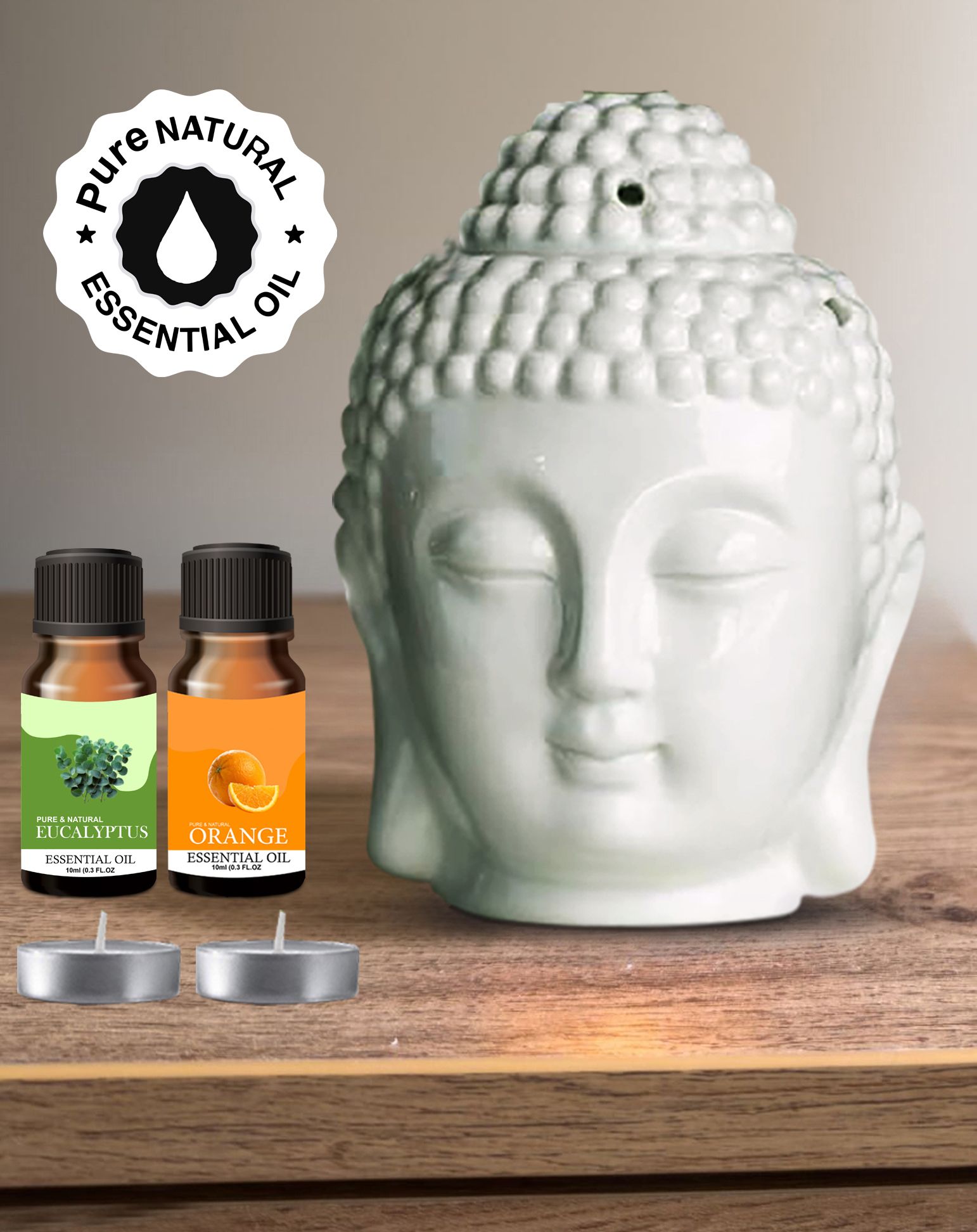 PEEPRESION Home Decor Oil Buddha Diffuser & Eucalyptus,Orange Pure Natural Essential Oil (10ml Each), Fragrance Your Home, Hotel, Bedroom, Club, Office, Relaxation, Body, Mind,Stress. Diffuser-picture-48