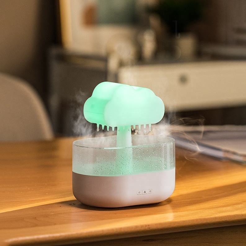 Techdash Rain Cloud Humidifier Aroma Diffuser Ultrasonic Mist Maker LED Night Lamp USB Bedroom, Living Room, Office Desk, Study Table, Kids Room Diffuser-image-2