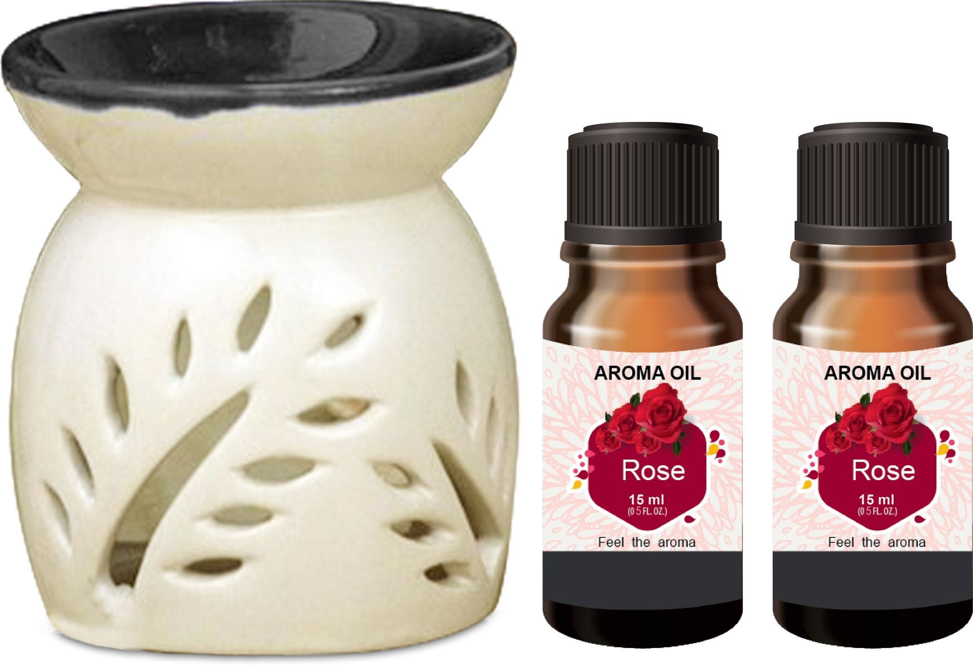 PEEPRESION Ceramic Candle Aroma Burner Coming with 2 Rose Aroma Oil (15ml Each) ! Scented Air Diffuser Uses For Pub Bar, Office, Studio, Study Table, Parlour, Dinning Table Diffuser-image-14