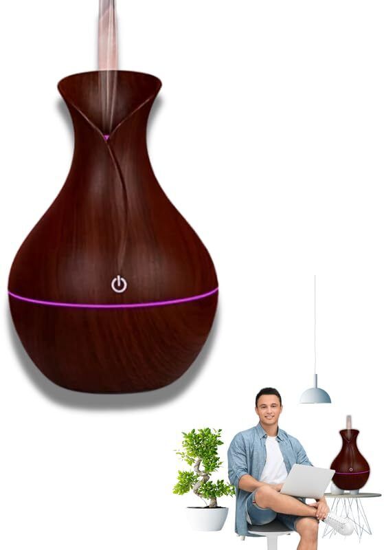 drumstone Mini Wooden Humidifier & Aroma Diffuser | LED Night Light – Relaxation Gift Room Diffuser-picture-15