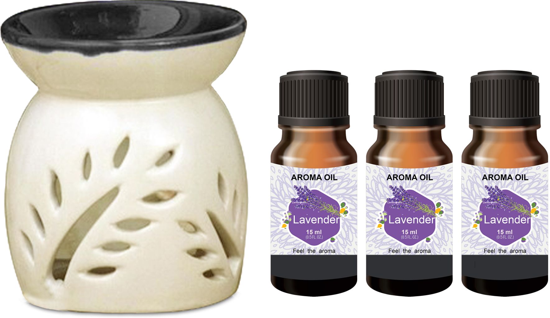 PEEPRESION Ceramic Diffuser set with 3 Lavender Aroma Oil (15ml Each) ! Uses For Bathroom, Office, Studio, Study Table, Parlour, Dinning Table Diffuser-picture-33