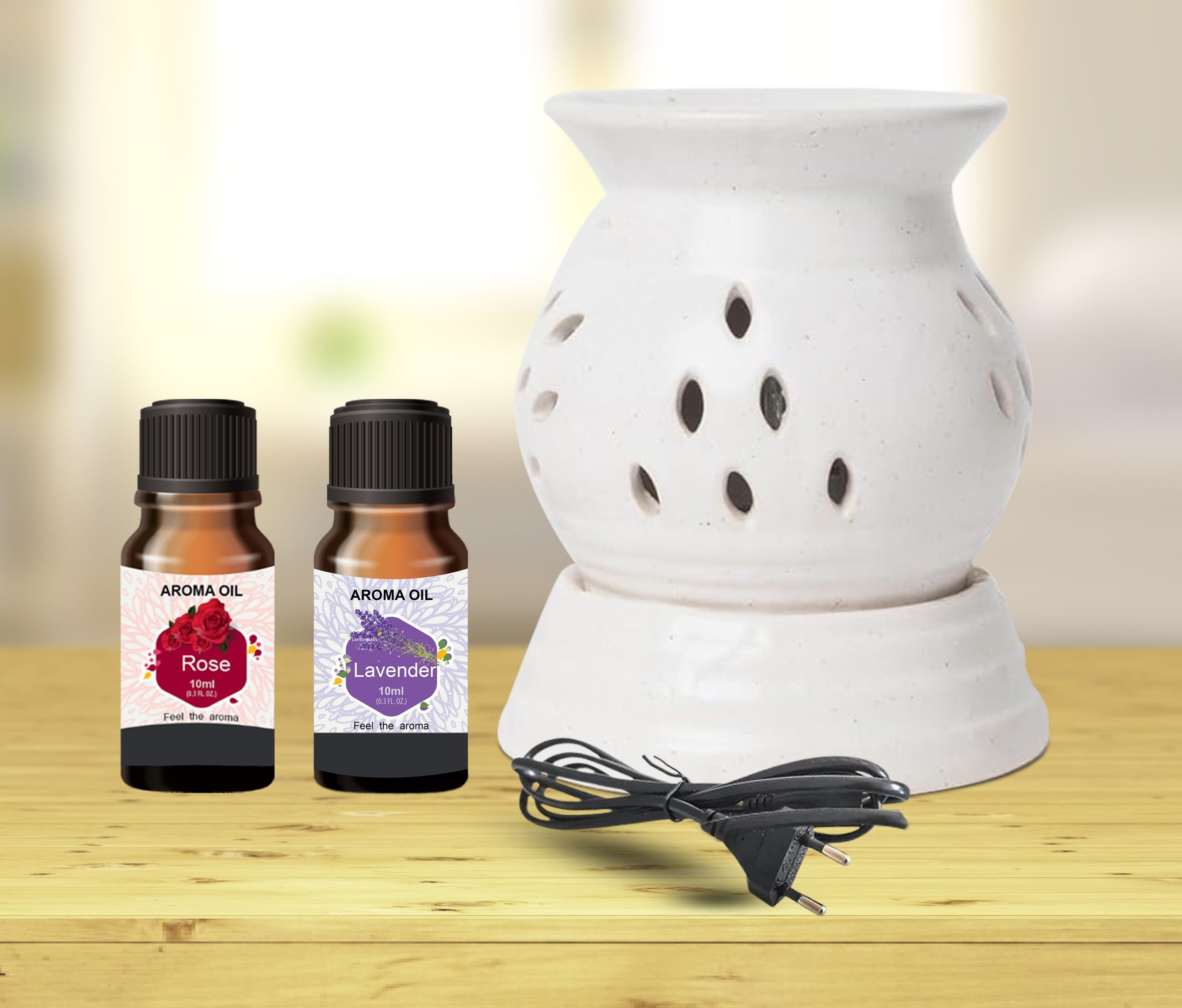 PEEPRESION Long Burning Electric Round Oil Diffuser With 2 Aroma Oil (10ml Each) Night Lamp | Home, Office, Spa, Bedroom, Club, Temple, Pub Bar, Gym Diffuser-picture-25